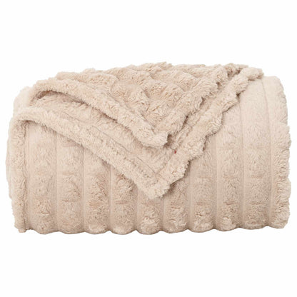 vidaXL Throw Blanket Beige 200 x 150 cm Fleece