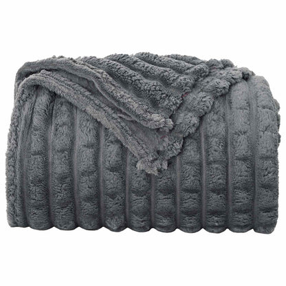 vidaXL Throw Blanket Dark Grey 240 x 220 cm Fleece