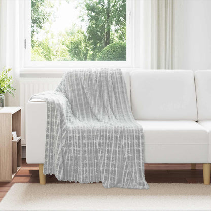 vidaXL Throw Blanket Grey 150 x 130 cm Fleece