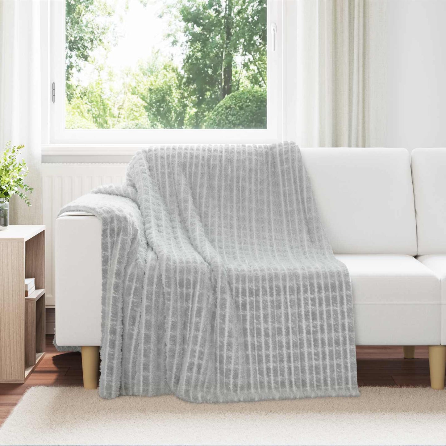 vidaXL Throw Blanket Grey 200 x 150 cm Fleece