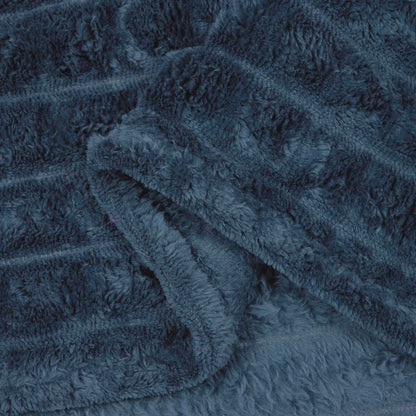 vidaXL Throw Blanket Navy Blue 200 x 150 cm Fleece
