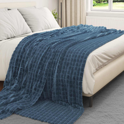 vidaXL Throw Blanket Navy Blue 270 x 240 cm Fleece