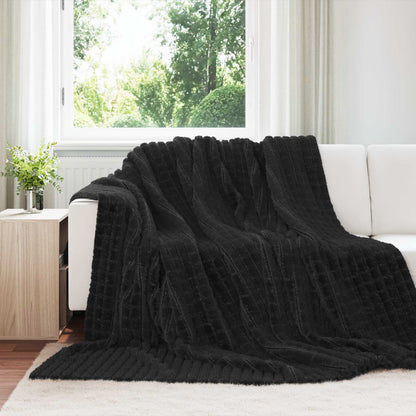 vidaXL Throw Blanket Black 270 x 240 cm Fleece