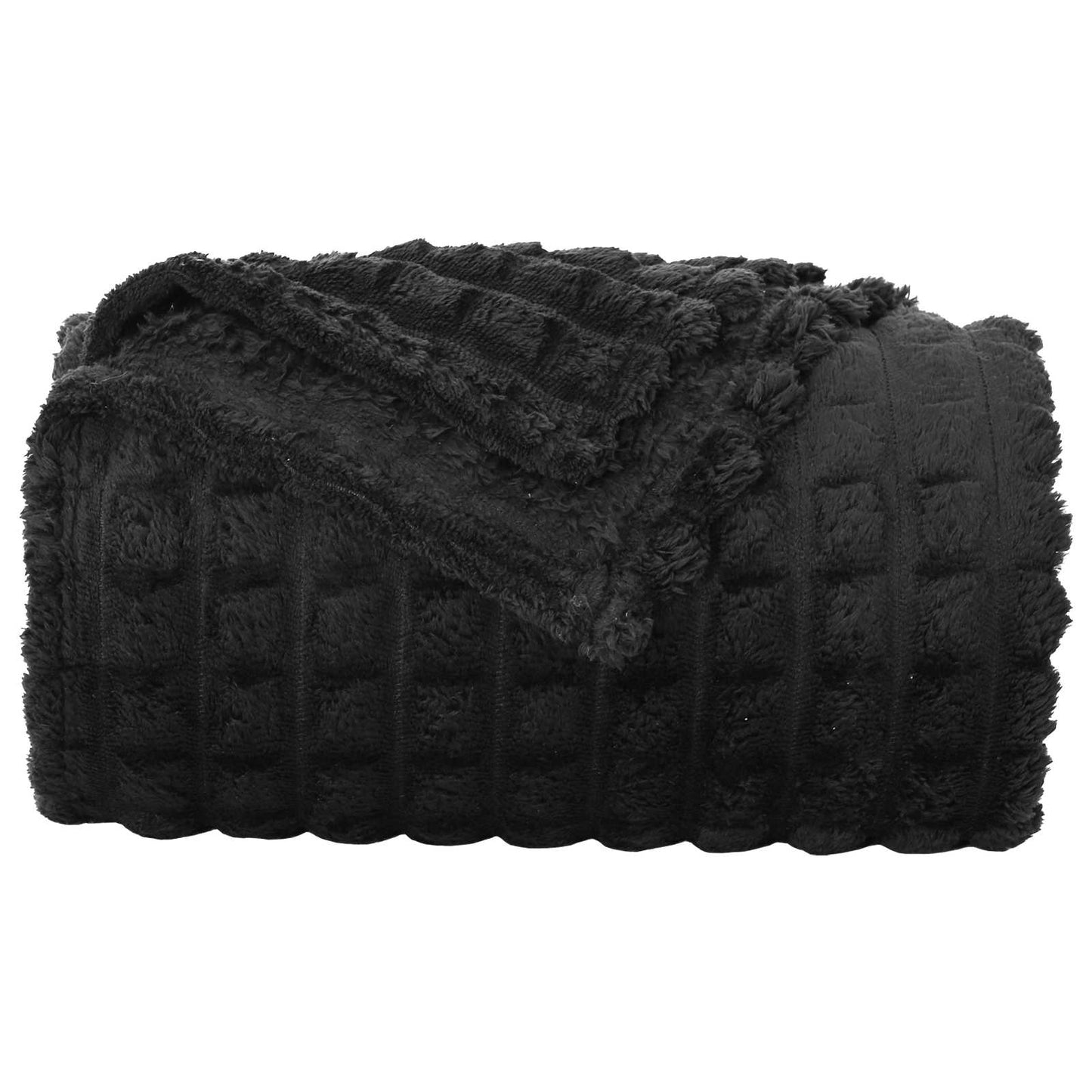 vidaXL Throw Blanket Black 270 x 240 cm Fleece
