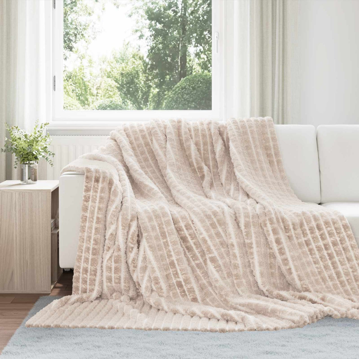 vidaXL Throw Blankets 6 pcs Beige 240 x 220 cm Fleece
