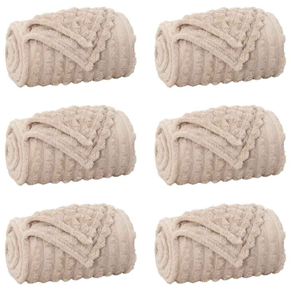 vidaXL Throw Blankets 6 pcs Beige 240 x 220 cm Fleece
