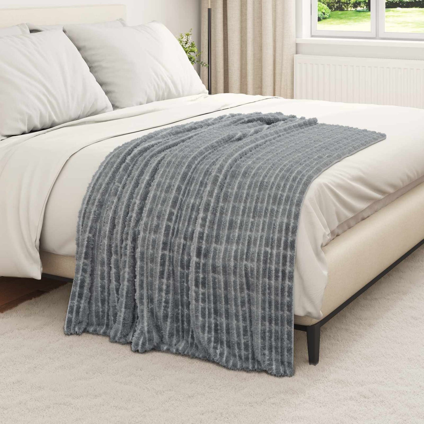 vidaXL Throw Blankets 6 pcs Dark Grey 150 x 130 cm Fleece