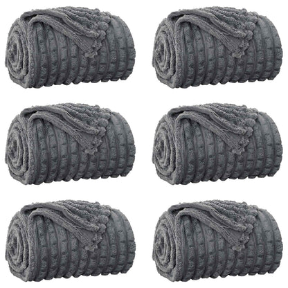 vidaXL Throw Blankets 6 pcs Dark Grey 200 x 150 cm Fleece