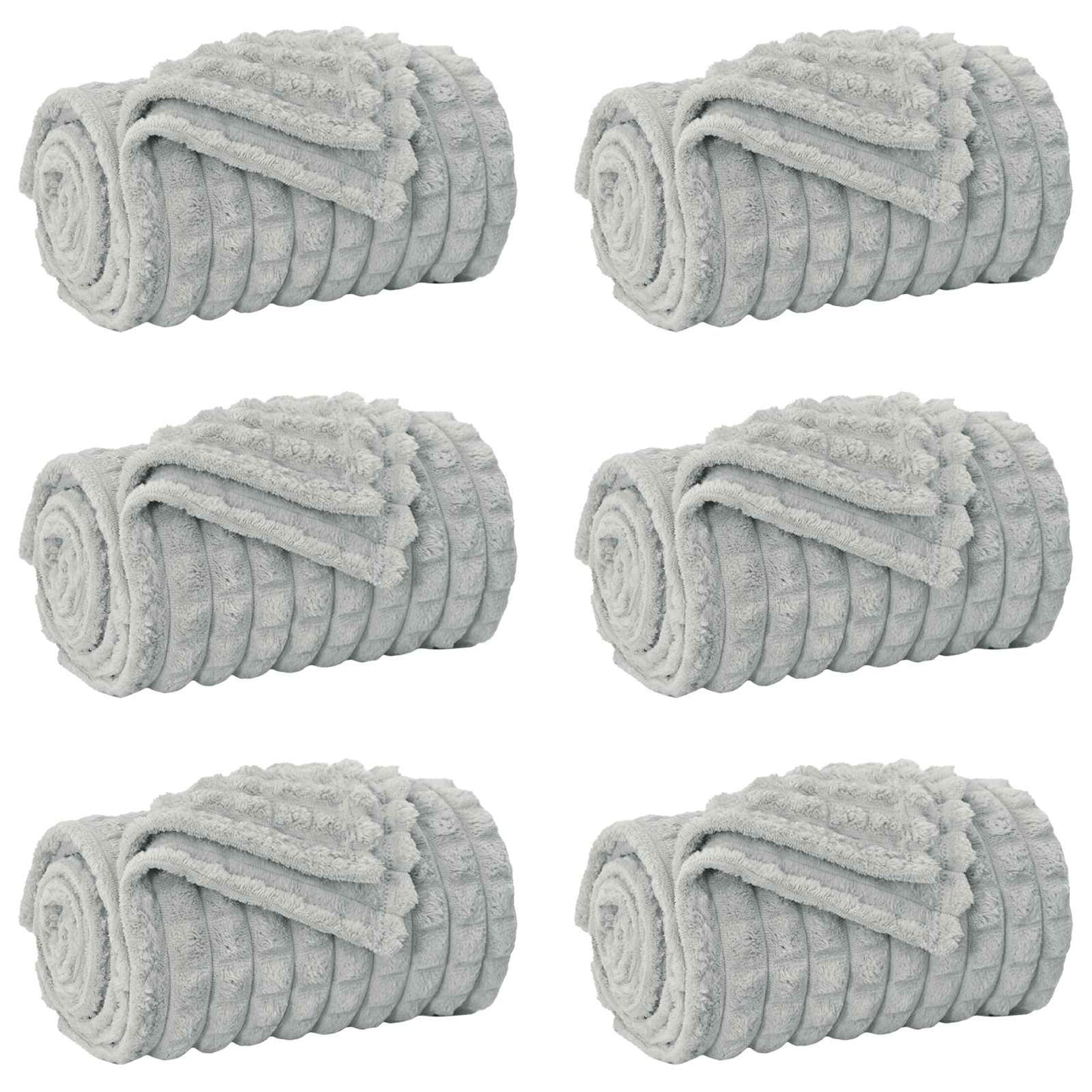 vidaXL Throw Blankets 6 pcs Grey 270 x 240 cm Fleece