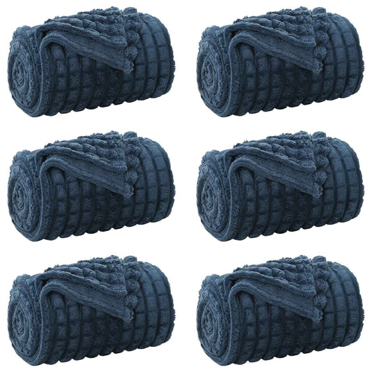 vidaXL Throw Blankets 6 pcs Navy Blue 240 x 220 cm Fleece