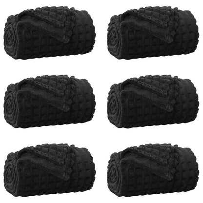 vidaXL Throw Blankets 6 pcs Black 200 x 150 cm Fleece