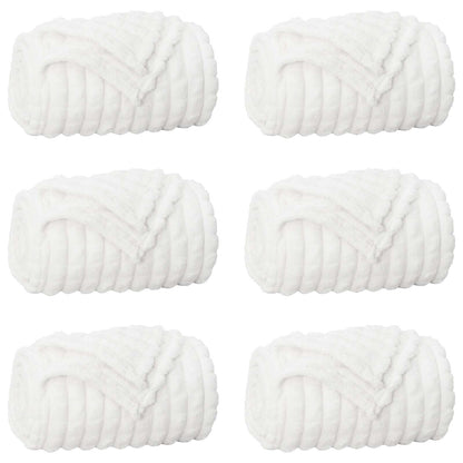 vidaXL Throw Blankets 6 pcs White 150 x 130 cm Fleece