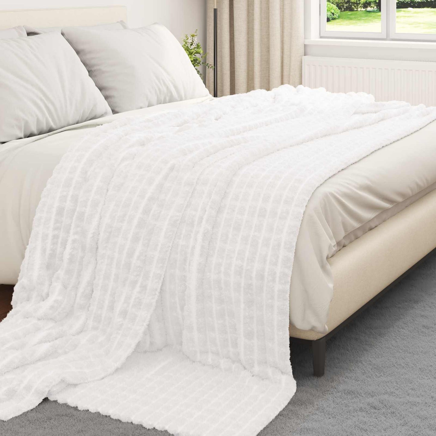 vidaXL Throw Blankets 6 pcs White 240 x 220 cm Fleece