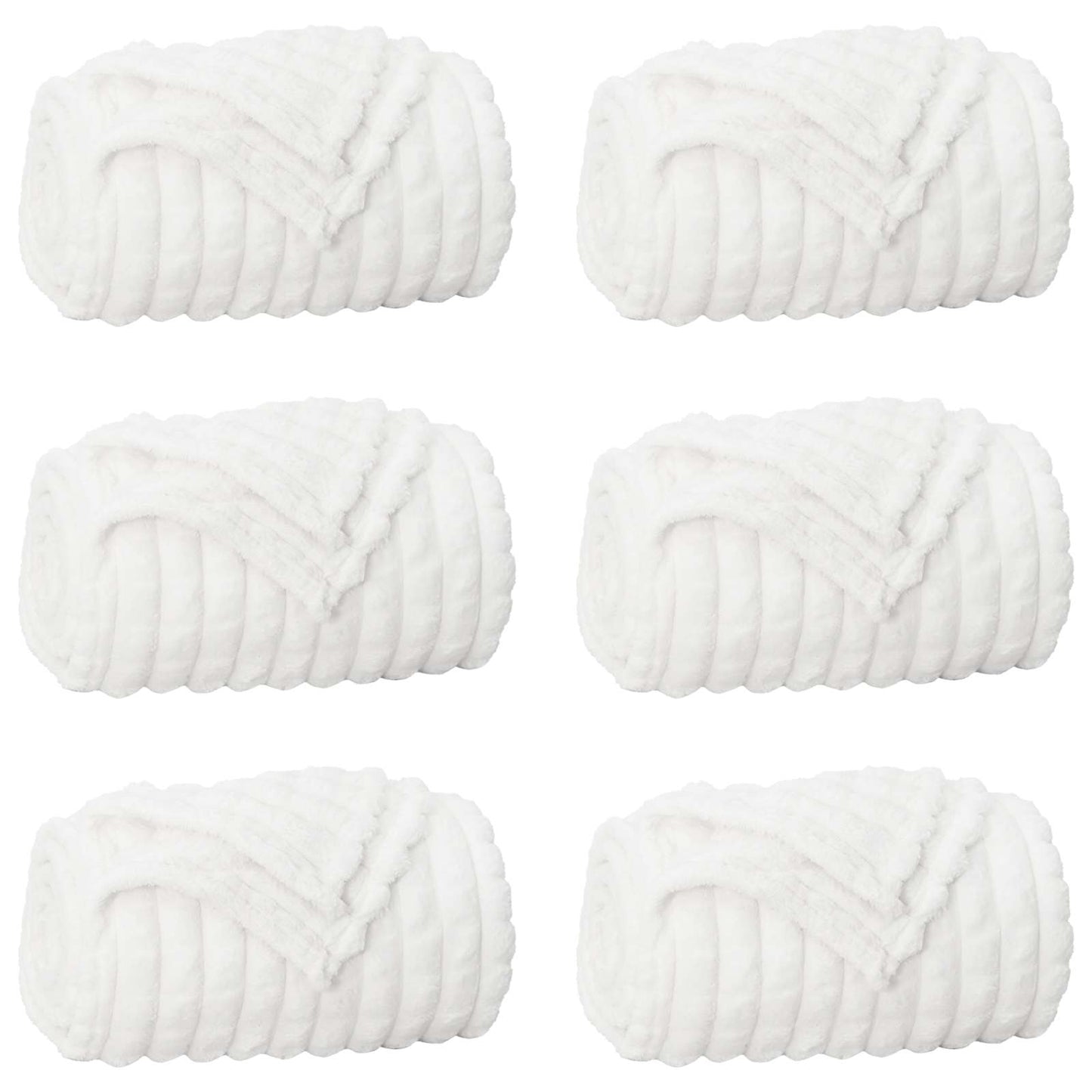 vidaXL Throw Blankets 6 pcs White 240 x 220 cm Fleece