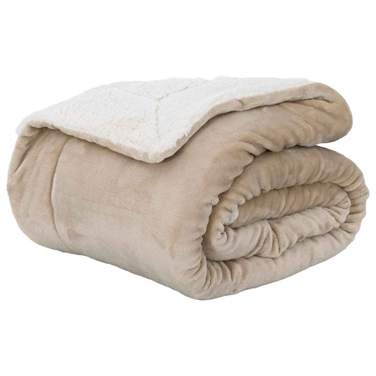 vidaXL Throw Blanket Beige 150 x 200 cm Fleece