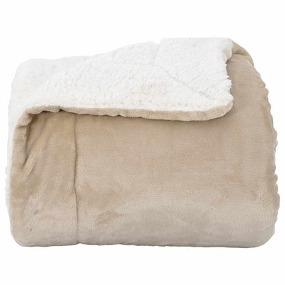 vidaXL Throw Blanket Beige 150 x 200 cm Fleece