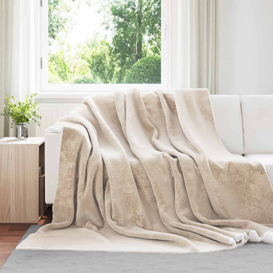 vidaXL Throw Blanket Beige 220 x 240 cm Fleece