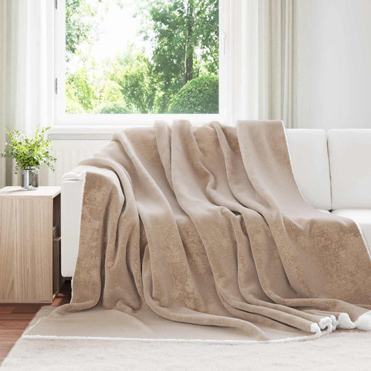 vidaXL Throw Blanket Camel 220 x 240 cm Fleece