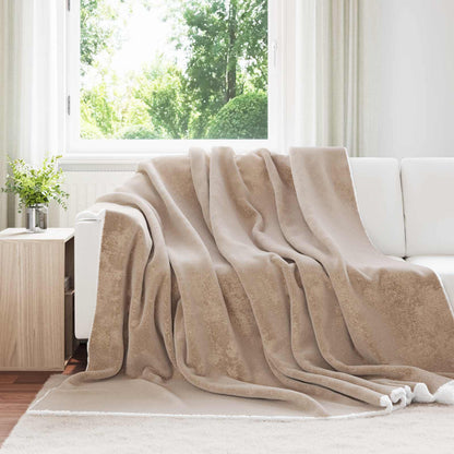 vidaXL Throw Blanket Camel 240 x 270 cm Fleece