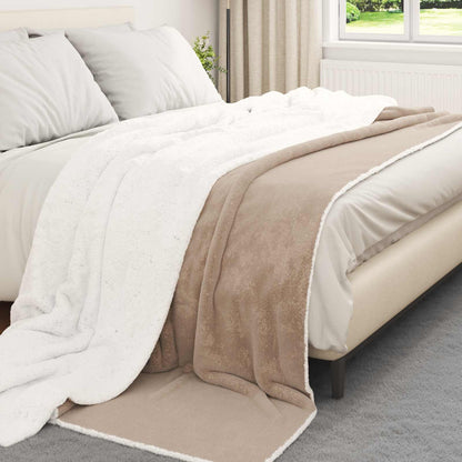 vidaXL Throw Blanket Camel 240 x 270 cm Fleece