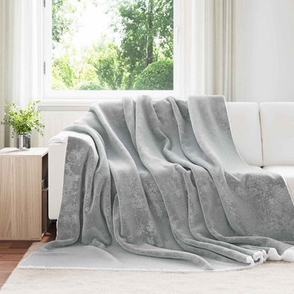 vidaXL Throw Blanket Grey 240 x 270 cm Fleece
