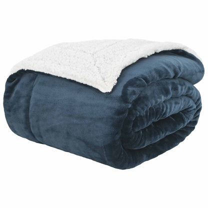 vidaXL Throw Blanket Navy Blue 220 x 240 cm Fleece