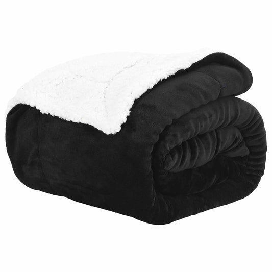 vidaXL Throw Blanket Black 130 x 150 cm Fleece