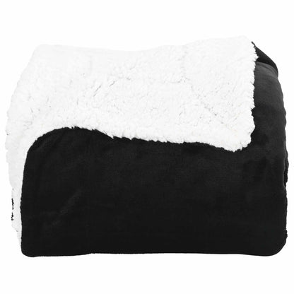 vidaXL Throw Blanket Black 130 x 150 cm Fleece