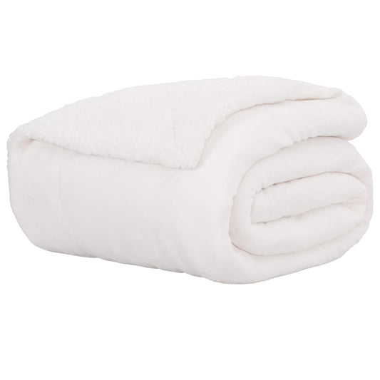 vidaXL Throw Blanket White 240 x 270 cm Fleece