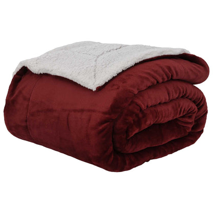 vidaXL Throw Blanket Bordeaux Red 150 x 200 cm Fleece