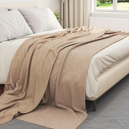 vidaXL Throw Blanket Camel 240 x 220 cm Fleece
