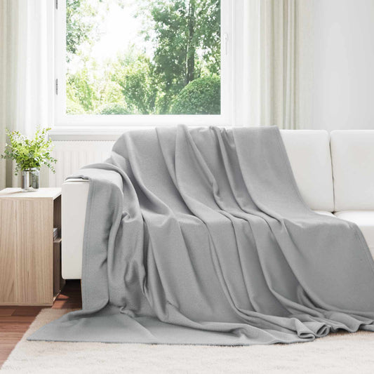 vidaXL Throw Blanket Grey 270 x 240 cm Fleece