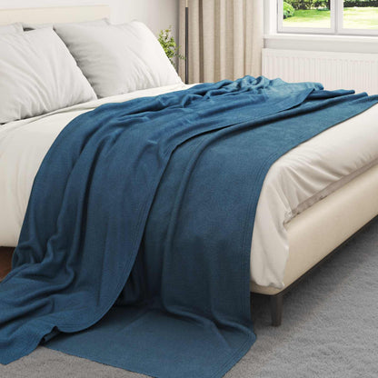 vidaXL Throw Blanket Navy Blue 240 x 220 cm Fleece