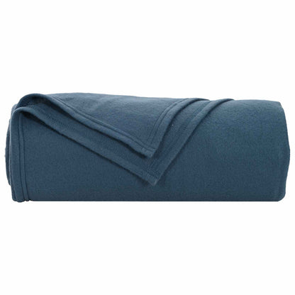 vidaXL Throw Blanket Navy Blue 240 x 220 cm Fleece