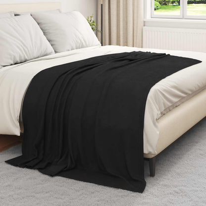 vidaXL Throw Blanket Black 200 x 150 cm Fleece