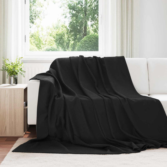 vidaXL Throw Blanket Black 240 x 220 cm Fleece