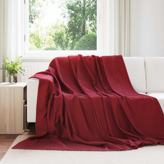 vidaXL Throw Blanket Bordeaux Red 270 x 240 cm Fleece