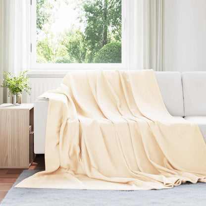 vidaXL Throw Blanket Cream 270 x 240 cm Fleece