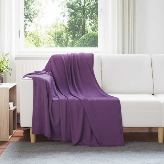 vidaXL Throw Blanket Purple 170 x 130 cm Fleece