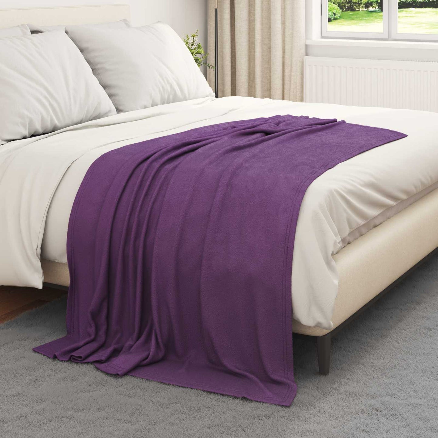 vidaXL Throw Blanket Purple 170 x 130 cm Fleece