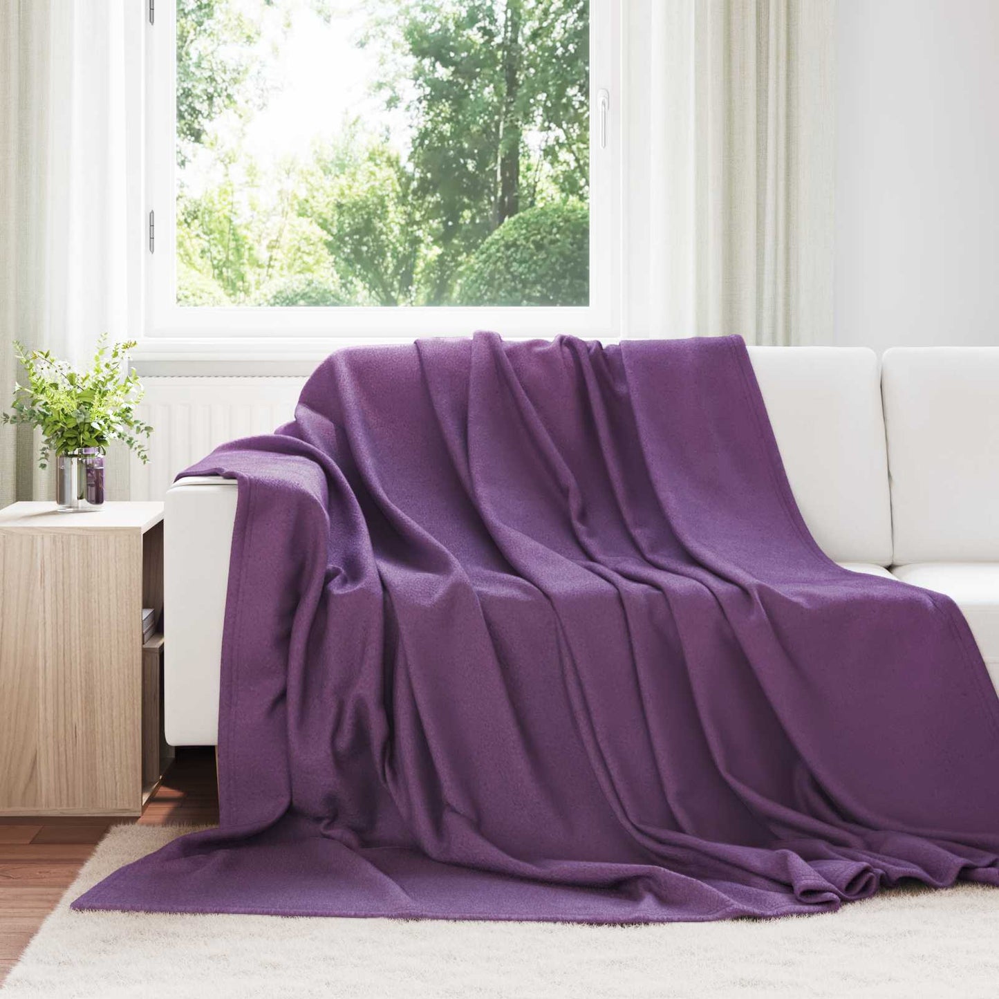 vidaXL Throw Blanket Purple 270 x 240 cm Fleece