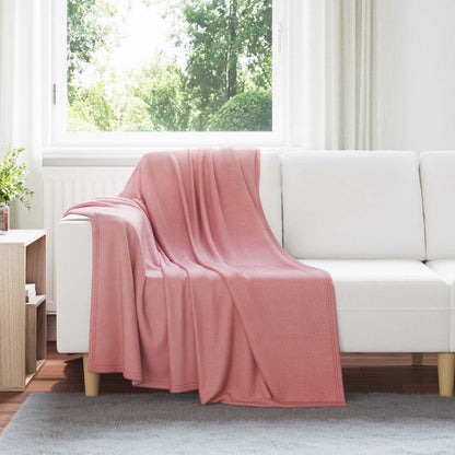 vidaXL Throw Blanket Pink 170 x 130 cm Fleece
