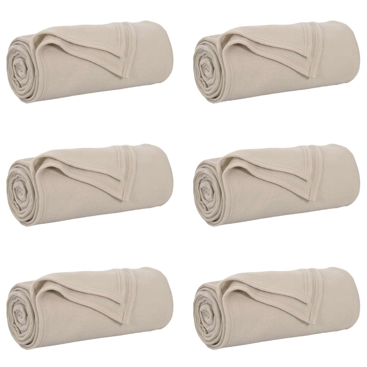 vidaXL Throw Blankets 6 pcs Beige 170 x 130 cm Fleece