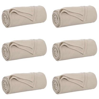 vidaXL Throw Blankets 6 pcs Beige 240 x 220 cm Fleece