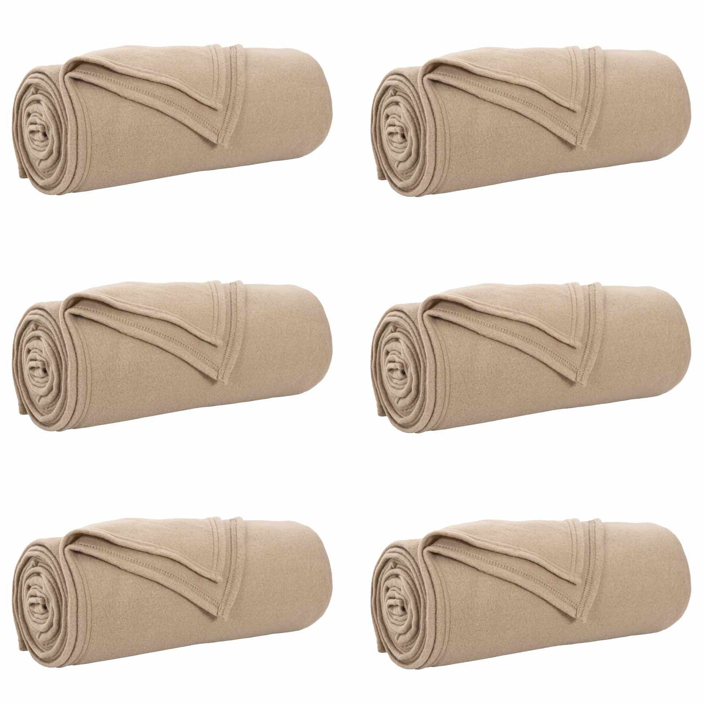 vidaXL Throw Blankets 6 pcs Camel 200 x 150 cm Fleece