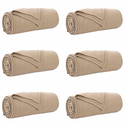 vidaXL Throw Blankets 6 pcs Camel 200 x 150 cm Fleece