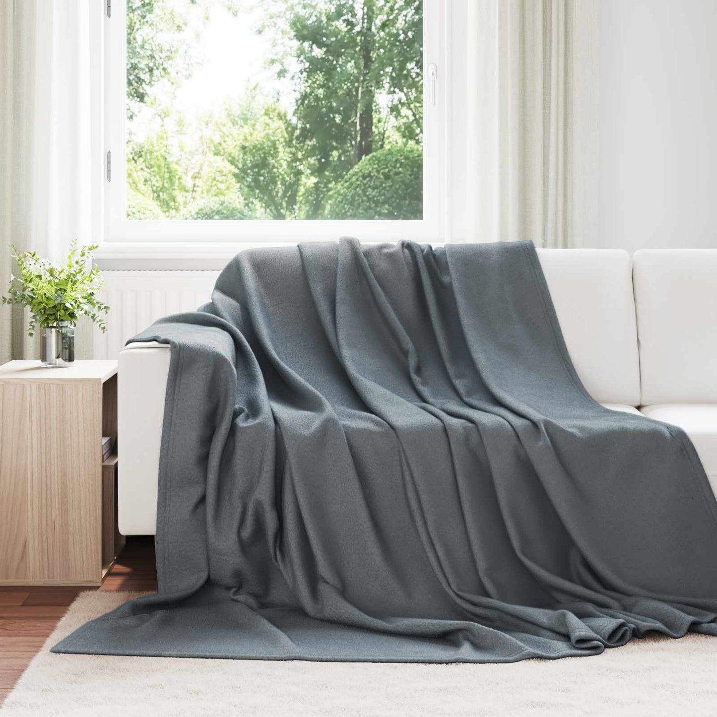 vidaXL Throw Blankets 6 pcs Dark Grey 240 x 220 cm Fleece