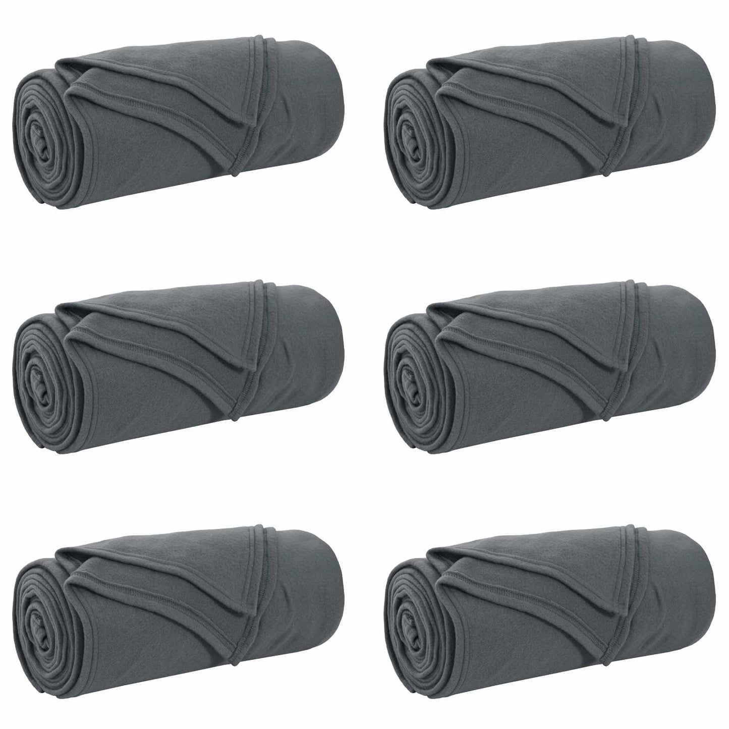 vidaXL Throw Blankets 6 pcs Dark Grey 240 x 220 cm Fleece