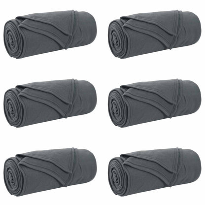 vidaXL Throw Blankets 6 pcs Dark Grey 240 x 220 cm Fleece