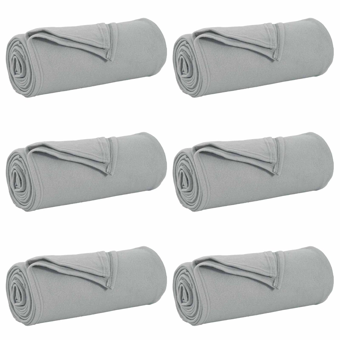 vidaXL Throw Blankets 6 pcs Grey 170 x 130 cm Fleece